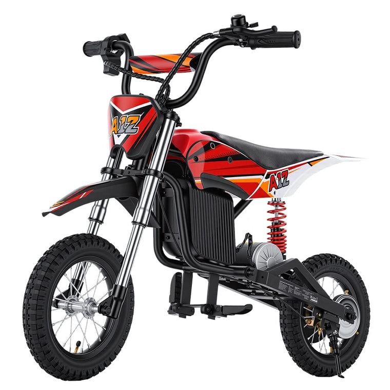 CyberCart Elektryczny rower terenowy A12 dla dzieci - motocykl terenowy o mocy 350 W, z podwójnym zawieszeniem i 3 trybami prędkości