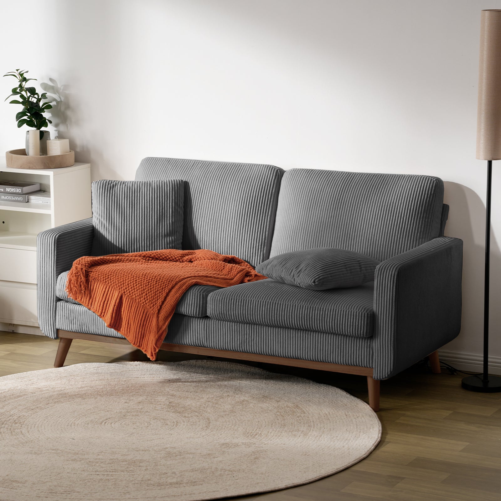 CyberCart Ares Minimalist 2-Seater Sofa Ares Minimalist Inertia 2-Seater Sofa, Ergonomic Tech Lounge: Leisure Relaxation for Home Office, Living Room, Apartment & Gaming Room, 172x84x86cm - S2