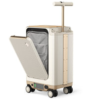 Electric Luggage Rideable Suitcase - 1TB Capacity, 36km Range, 8 MPH, 250W motor, Ultra-Lightweight Smart Travel Companion - PCD2501-White