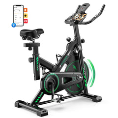 CyberCart Exercise Bike Exercise Bike with APP & Bluetooth, Adjustable Magnetic Resistance Stationary Bikes for Home, Low Noise Indoor Cycling Bike