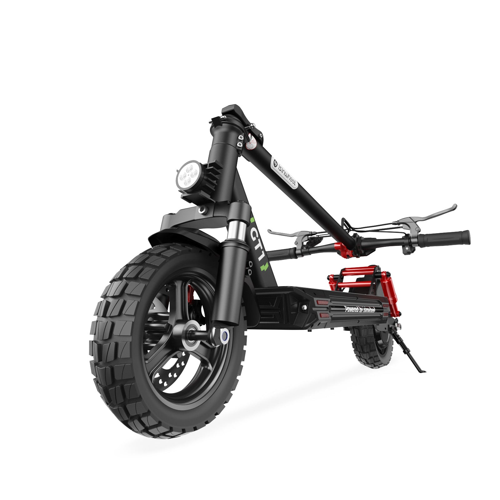GT1 800W Off-Road Electric Scooter - Folded View on White Background