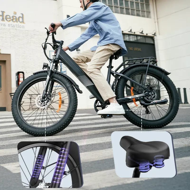 CyberCart E-Bike M60 Fat Tire Electric Bike, 250W All-Terrain E-Bike with 104 km Range