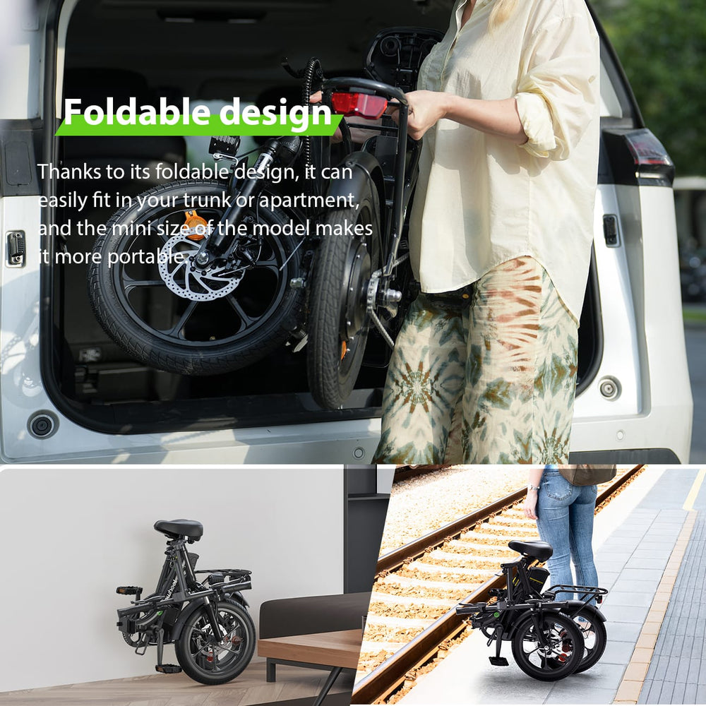 CyberCart Commuter E-Bike U4 Electric Commuter Bike, Peak 500 W, 88 km Range Foldable E-Bike