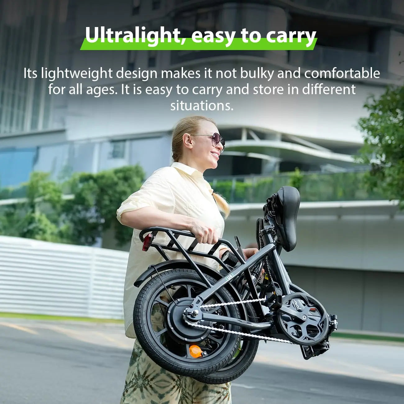 CyberCart Commuter E-Bike U4 Electric Commuter Bike, Peak 500 W, 88 km Range Foldable E-Bike