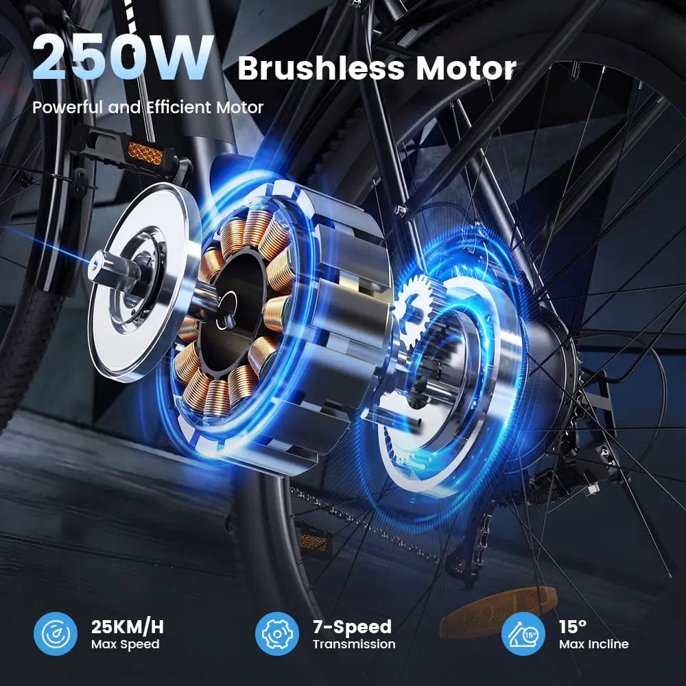 CyberCart Commuter E-Bike UcityS Trekking Electric Bike 36V 13Ah 88km Range