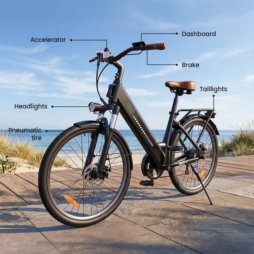 CyberCart Commuter E-Bike UcityS Trekking Electric Bike 36V 13Ah 88km Range