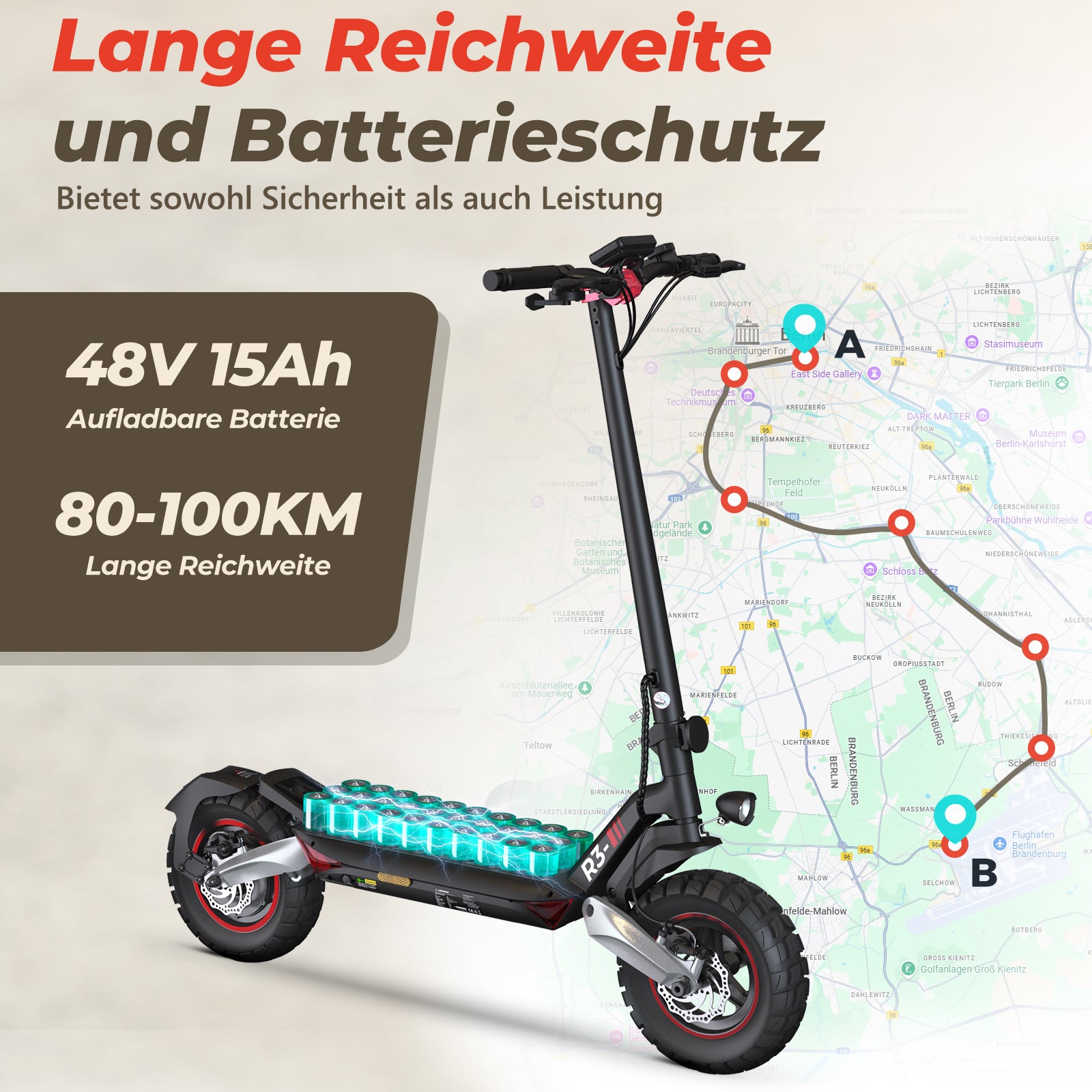 isinwheel R3 Off Road Electric Scooter 800W