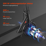Electric scooter with specifications on a dark background