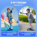 Side view of the MiniSpider 2-in-1 children's electric scooter, showing the foldable design