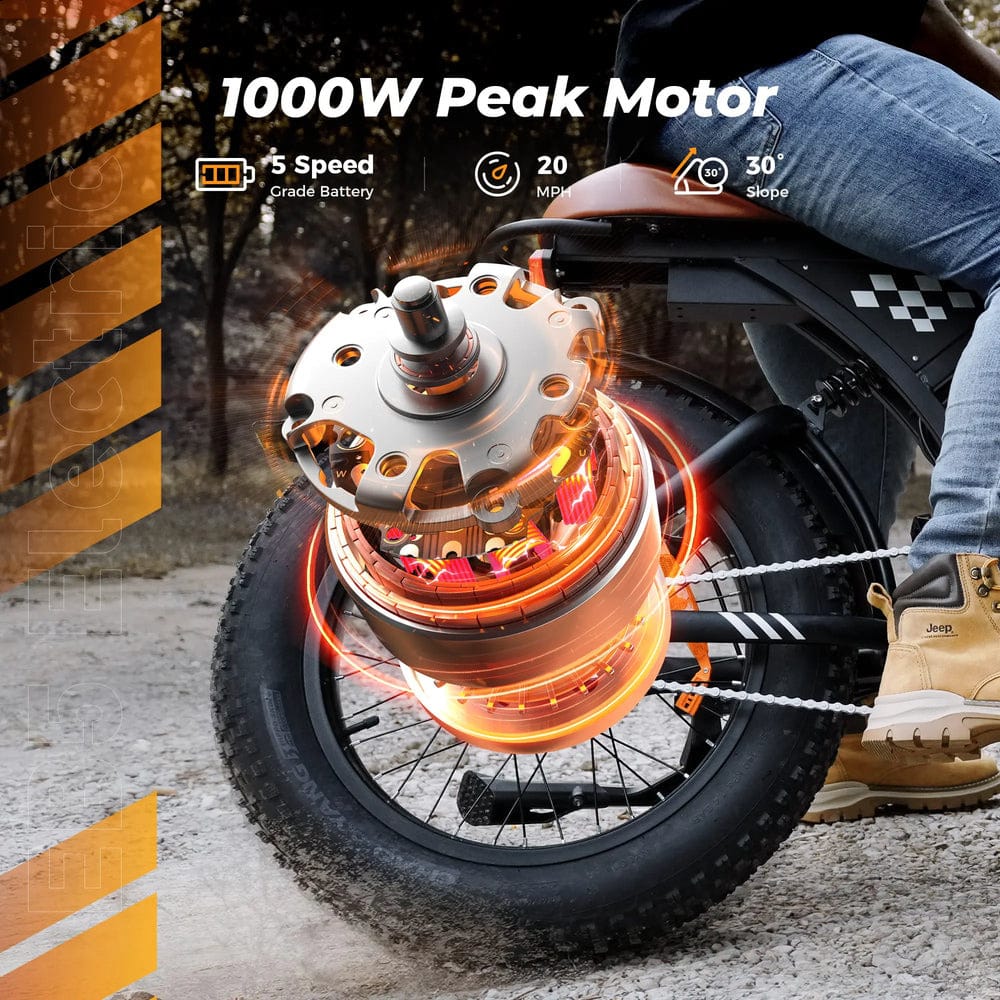 CyberCart Electric Off-Road Bike EB5, 20-inch Thick Tires