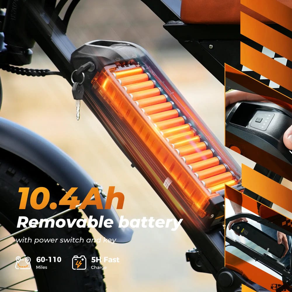 CyberCart Electric Off-Road Bike EB5, 20-inch Thick Tires