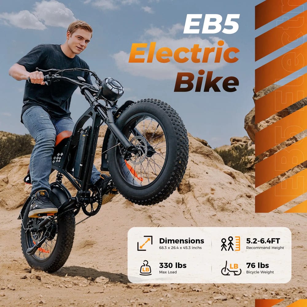 CyberCart Electric Off-Road Bike EB5, 20-inch Thick Tires