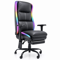 CyberCart Herní židle s RGB LED osvětlením, bederní opěrkou a ergonomickým designem s polohováním