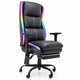 CyberCart Cybercart RGB LED Gaming Chair with Lumbar Support & Reclining Ergonomic Design
