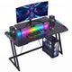 CyberCart Cybercart RGB Gaming Desk with Z-Shaped Sturdy Steel Frame & Carbon Fiber Textured Surface, Ergonomic PC Computer Desk for Gamers-Pre-Order