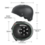 Black electric scooter  helmet with measurements on a white background