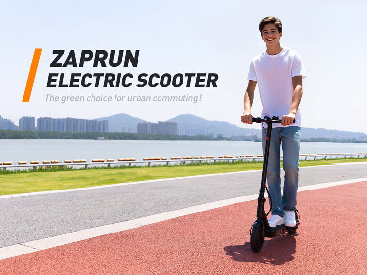 Adult rider commuting comfortably on the iScooter i8 Electric Scooter through city streets.