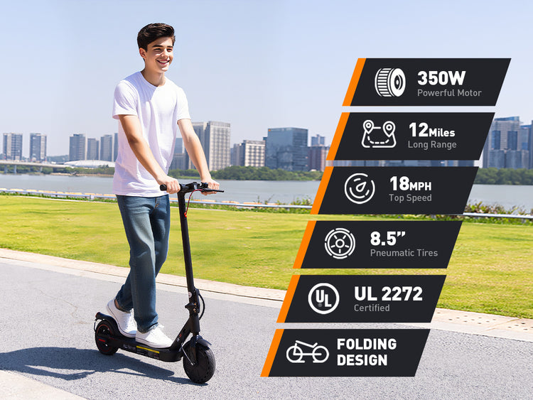 Key specifications of the iScooter i8 Electric Scooter, including motor power, range, and speed.