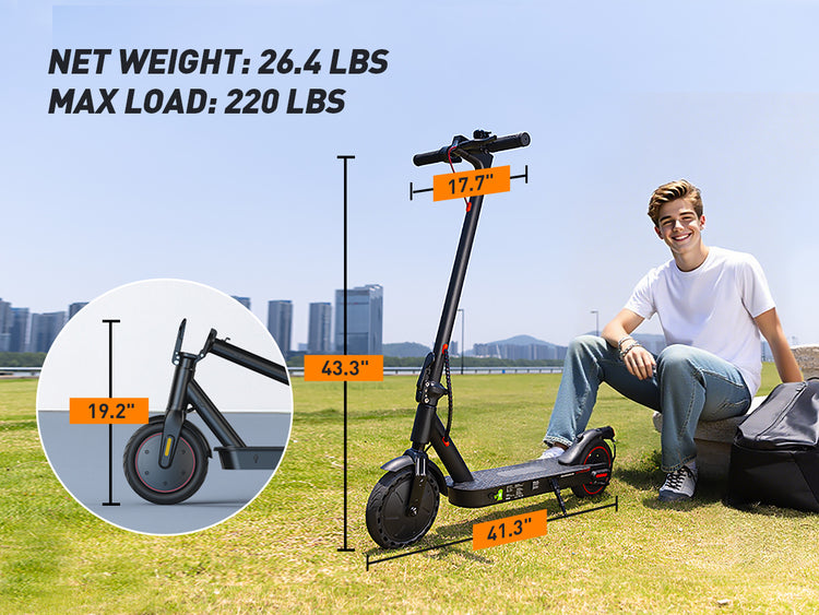 Lightweight construction of the iScooter i8 Electric Scooter, enhancing its portability.