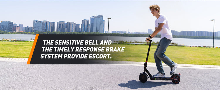 Precise control of the iScooter i8 with its flexible braking system and clear alert bell for smooth urban commuting