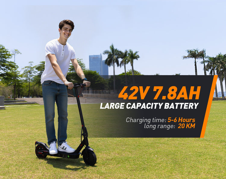 42V 7.8AH Battery-Powered iScooter i8 Commuter Electric Scooter, 20KM Range & 5-6 Hours Charging for Efficient City Rides