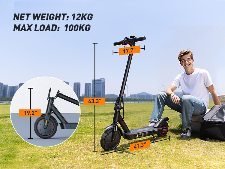 Foldable iScooter i8 Commuter Electric Scooter with 12KG Net Weight, 100KG Max Load & Space-Saving Dimensions for Daily Rides
