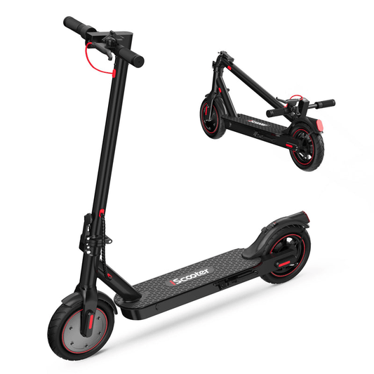 Front view of the iScooter i8 electric scooter with 8.5-inch pneumatic tires 800
