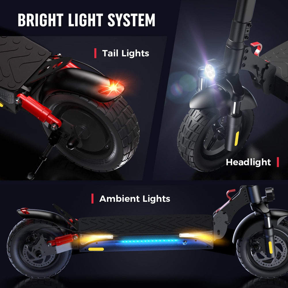 Sturdy foldable scooter iX3 with ergonomic handlebars and LED display for speed and battery.