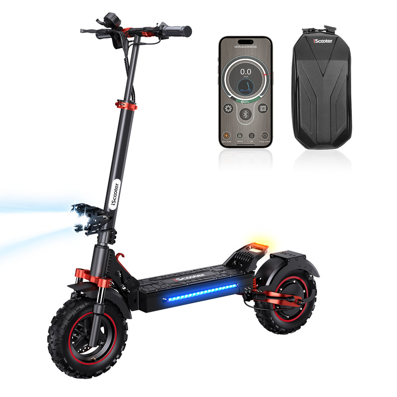 iScooter iX5 800W Electric Scooter with 10-inch pneumatic off-road tires foldable design.