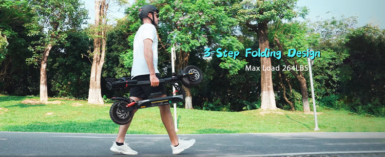 Lightweight design of iScooter iX3 for easy carrying when folded