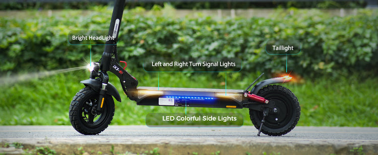 LED lighting system on iScooter iX3 Electric Scooter for safe night riding