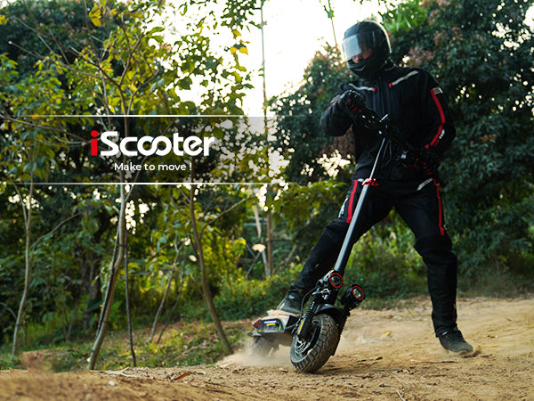 The iScooter iX4 Electric Scooter, a rugged off-road model designed for urban and trail riding.