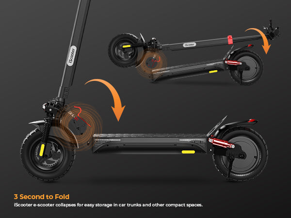 Foldable design of iScooter iX4 Electric Scooter for easy storage and transport
