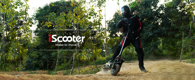 The iScooter iX4 Electric Scooter, a rugged off-road model built for confident riding on urban streets and wilderness trails.