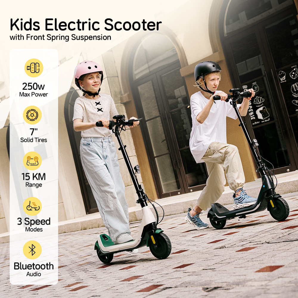 CyberCart E-Scooter for Kids Cybercart iK5 Foldable Kids Electric Scooter | 20 km/h, Front Suspension & RGB Lights (Ages 6-14 / Up to 170cm)