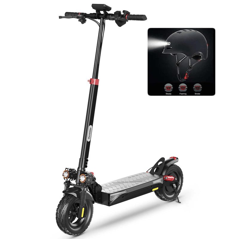 Premium electric scooter iX4 with robust build, foldable mechanism, and extended range battery.