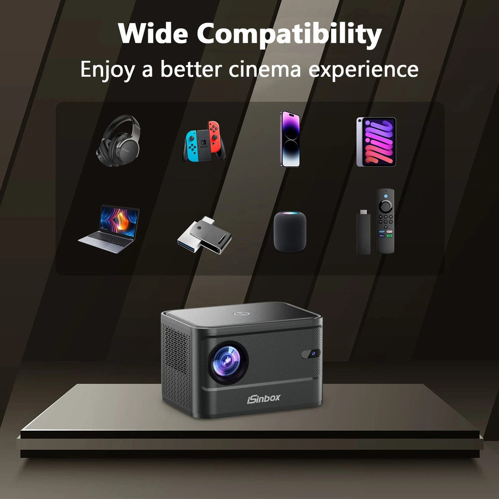iSinbox Beamer A40-C Projector – 4K UHD WiFi Bluetooth Portable LCD with Autofocus