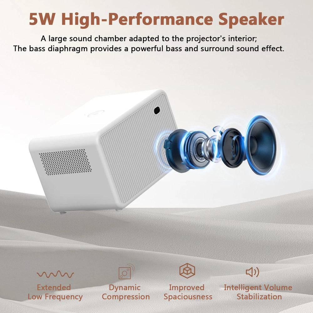 iSinbox Beamer P2 4K Portable LCD Projector – WiFi, Bluetooth, Autofocus – Mini TV Home Cinema
