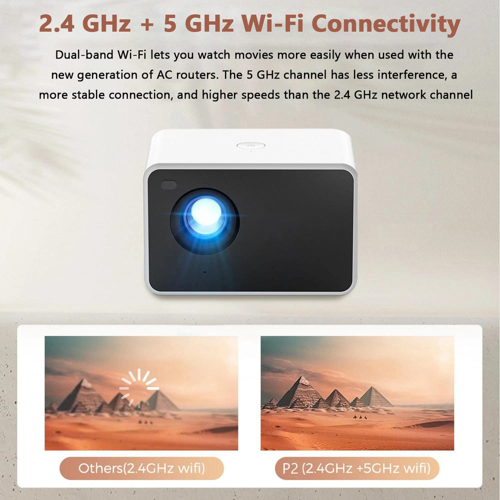iSinbox Beamer P2 4K Portable LCD Projector – WiFi, Bluetooth, Autofocus – Mini TV Home Cinema