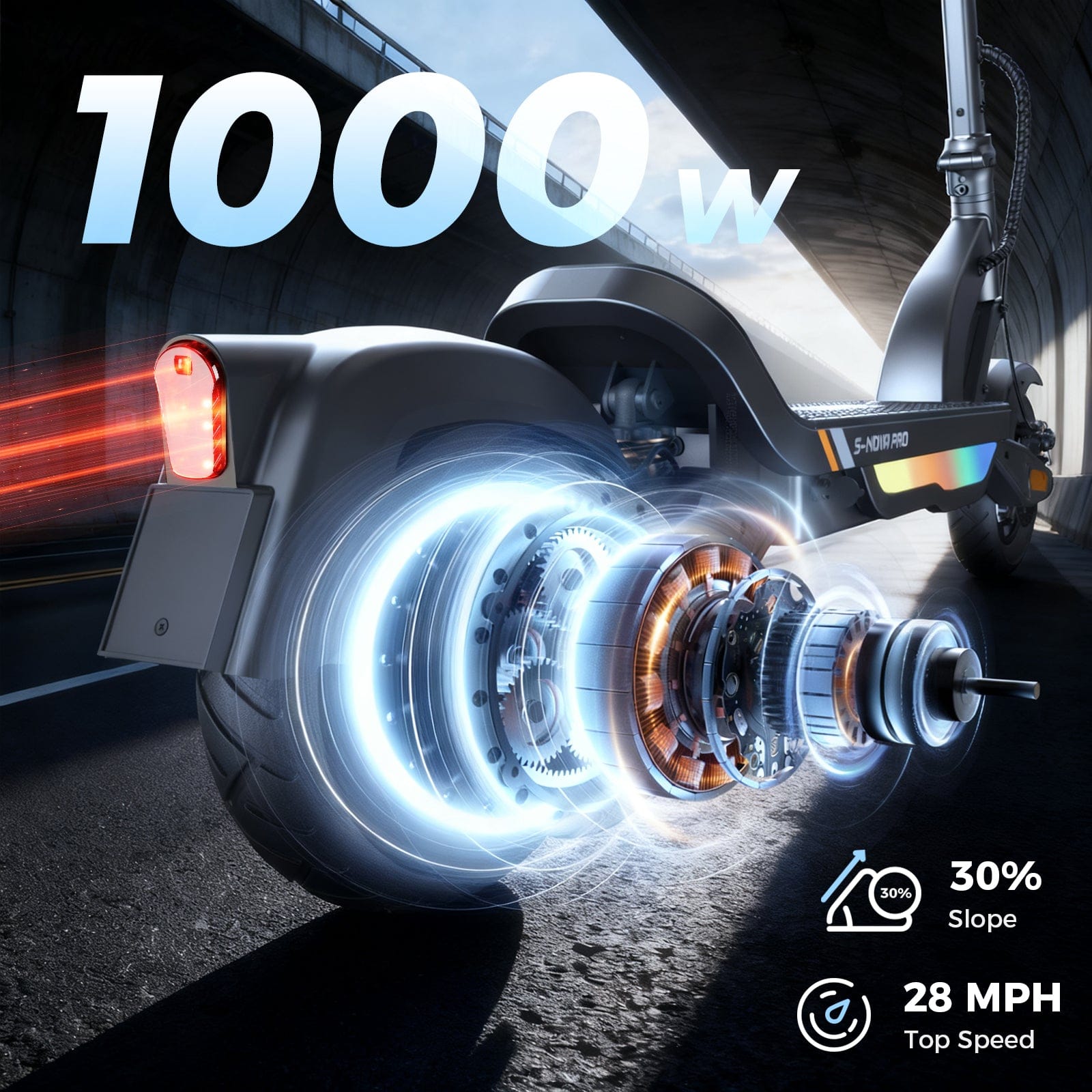iSinwheel Commuter E-Scooter S-Nova Pro Urban Electric Scooter 1000W
