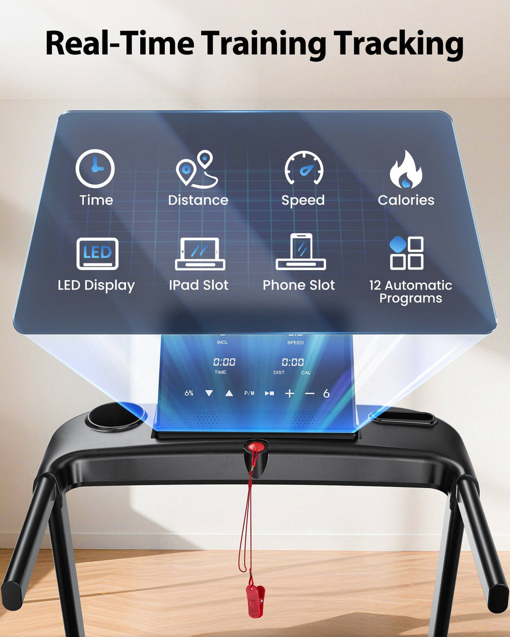 Jagjog Home Treadmill JT61 Home Treadmill Auto Incline+, 1-15% Electric Incline, 13,5 km/h, Foldable, CE Certified