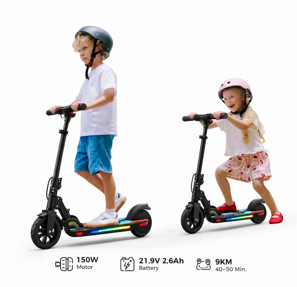CyberCart K40 Pro Foldable Kids Electric Scooter – Dual Brakes, Height-Adjustable & Legal Safe Speed