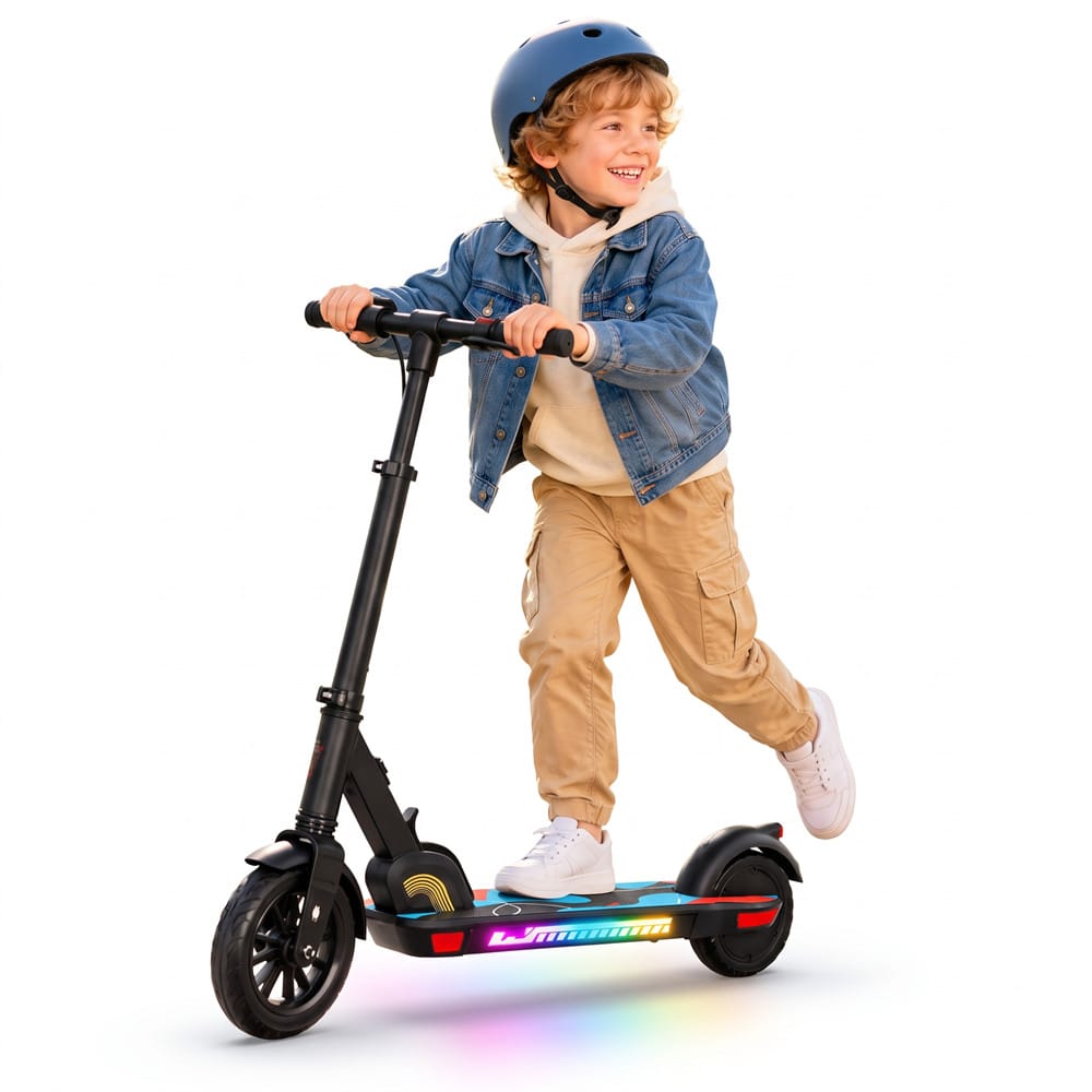 CyberCart K40 Pro Foldable Kids Electric Scooter – Dual Brakes, Height-Adjustable & Legal Safe Speed