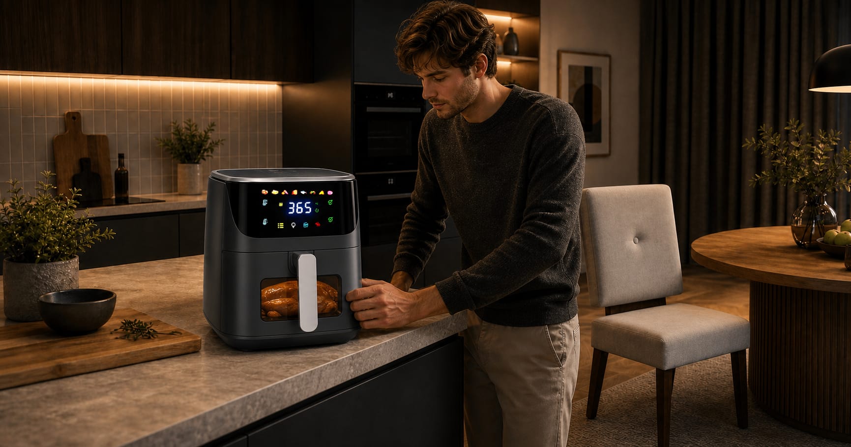 Cybercart Dinning Room with air fryer and dining chair