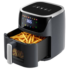 Patbrela Air Fryer 7.5L Oil-Free Air Fryer, 1500W, 8 Pre-Programs with Transparent Window, LED Touchscreen, Max 200°C