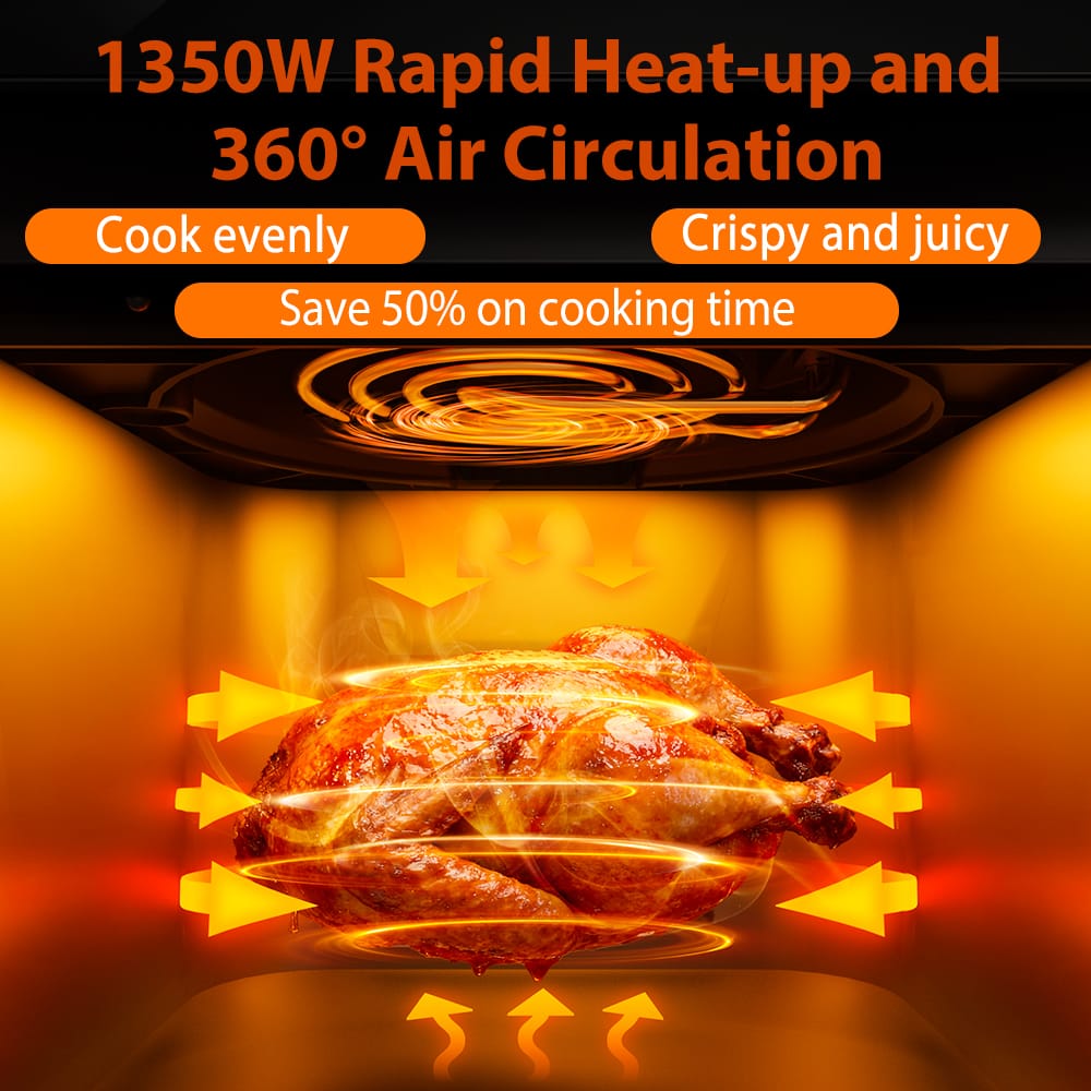 Patbrela Air Fryer Air fryer, 7L capacity, 8 programs, up to 85% less fat, cooking window, touchscreen