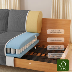 Ares Minimalist Inertia 2-Seater Sofa, Ergonomic Tech Lounge: Leisure Relaxation for Home Office, Living Room, Apartment & Gaming Room, 172x84x86cm - S2