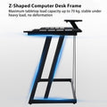 CyberCart 120/140cm LED Gaming Desk with Power Outlets