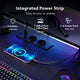 CyberCart Cybercart RGB Gaming Desk with Z-Shaped Sturdy Steel Frame & Carbon Fiber Textured Surface, Ergonomic PC Computer Desk for Gamers