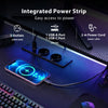 CyberCart 120/140cm LED Gaming Desk with Power Outlets